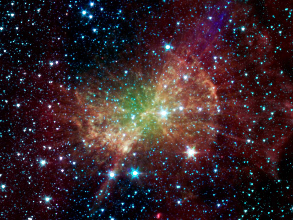 A Spitzer Space Telescope image of M27. 