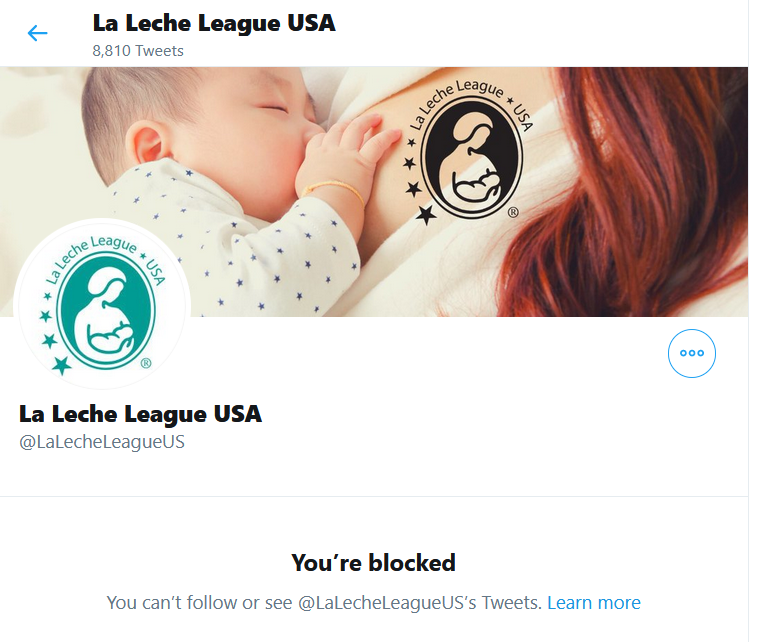 Oh right.When I was breastfeeding my daughter, I had so much milk I'd pump & donate the extra for preemies. The hospital would pick it up in glass bottles.Now  @LaLecheLeagueUS blocks me for objecting to their censorship of the word "woman".I guess I could call myself mammal.