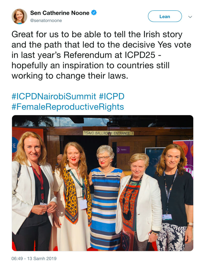 In that article, the Nairobi Summit was touted, an event where Irish abortion louts such as  @catherineanoone were flown to Africa to discuss ways to expand the baby killing industry They bragged about how Ireland was a model for subervting and undermining prolife countries