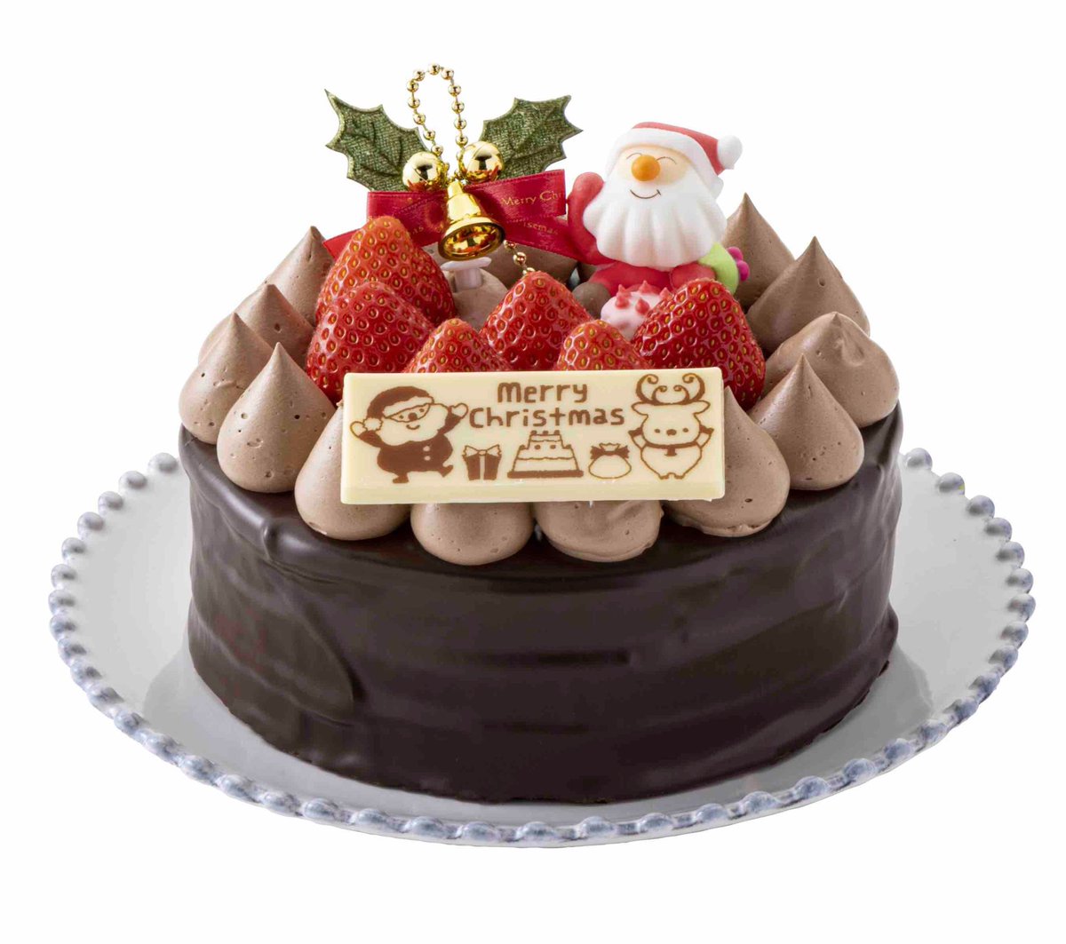 わかさいも本舗 チョコレートサンタ Xmas Cake Collection チョコレートで コーティングした ココアスポンジと チョコクリームに 苺とかわいらしい サンタをのせた チョコケーキです チョコレートケーキ クリスマスケーキ わかさいもの