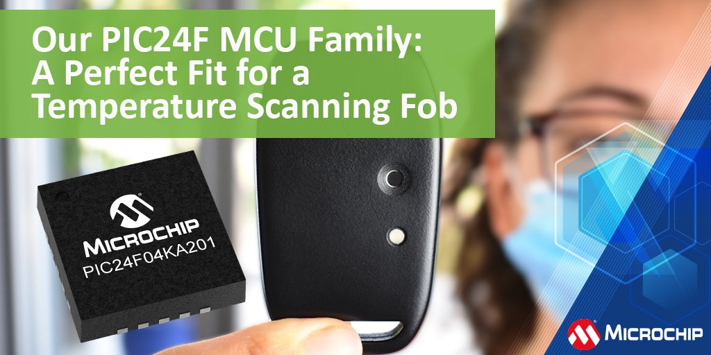 MicrochipTech's tweet photo. Learn why our PIC24 MCU was chosen to power @powercastco's wirelessly-powered temperature scanning system on large corporate campuses. https://t.co/EWOv6AI0J6 #pic24 #microcontroller #touchfree https://t.co/HmDdloZfgI