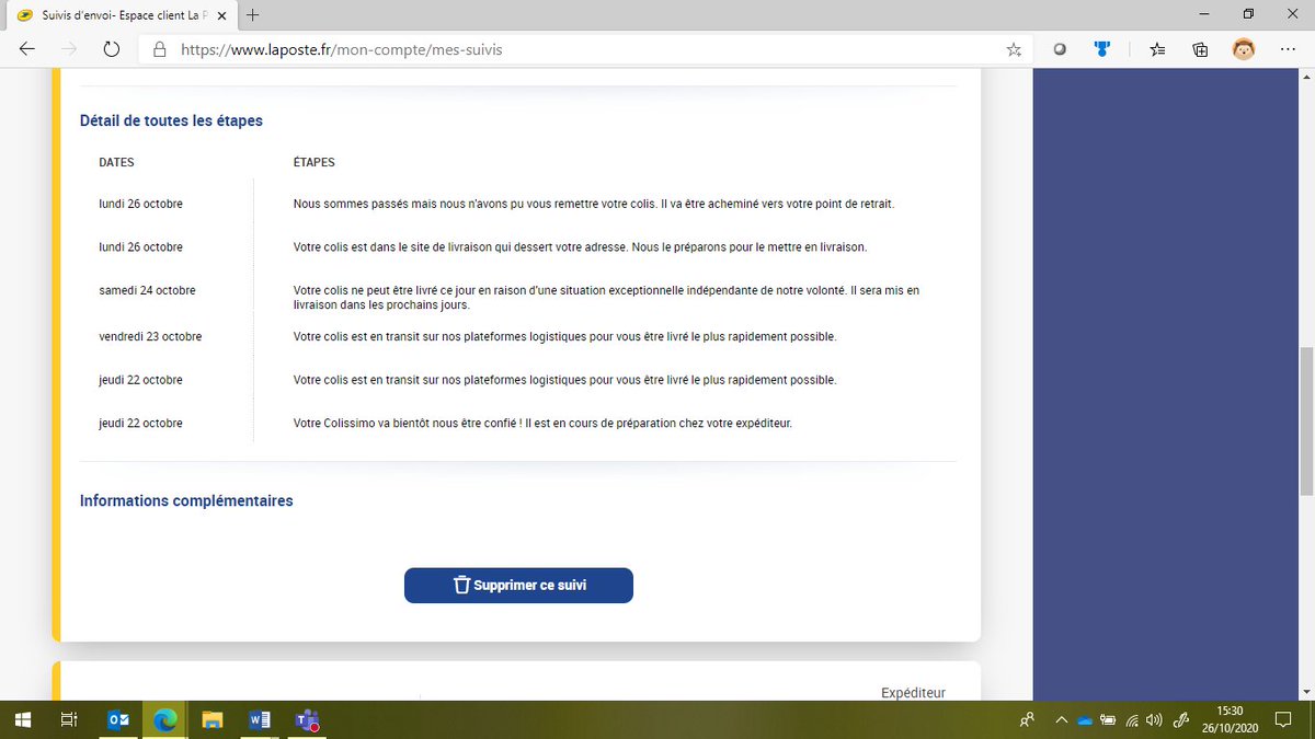 C'est quand-même bizarre cette fâcheuse tendance à ne jamais pouvoir remettre de #colis chez #LaPoste alors que t'es chez toi H24 en télétravail... 
Vous prévoyez des formations "sonner chez le destinataire" <a href="/GroupeLaPoste/">La Poste Groupe</a> ?