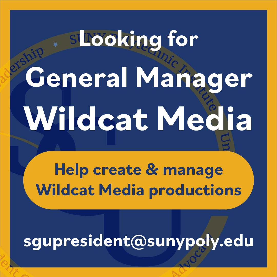 WE are looking for a new General Manager for Wildcat Media, If you or someone you know is interested in the position, please email the SGU President Giovanni Harvey at sgupresident@sunypoly.edu
.
.
#sgu #sunypoly #positions #wildcatmedia