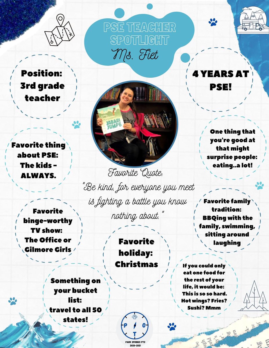 parkspringsPTO's tweet photo. Happy Monday! #teacherspotlight #pserocksβ€οΈ https://t.co/MAbdEKNgfq