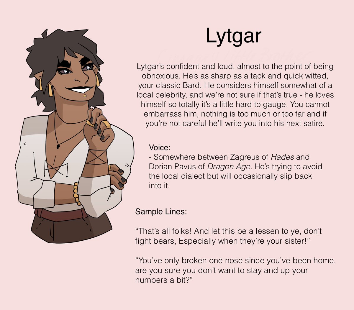 We’re looking for voice actors for paid work! The images attached to this describe the characters we’re casting for as well as a sample of their lines. For more information, including how to apply, please read this post: highhopeslowrolls.tumblr.com/post/633049218…