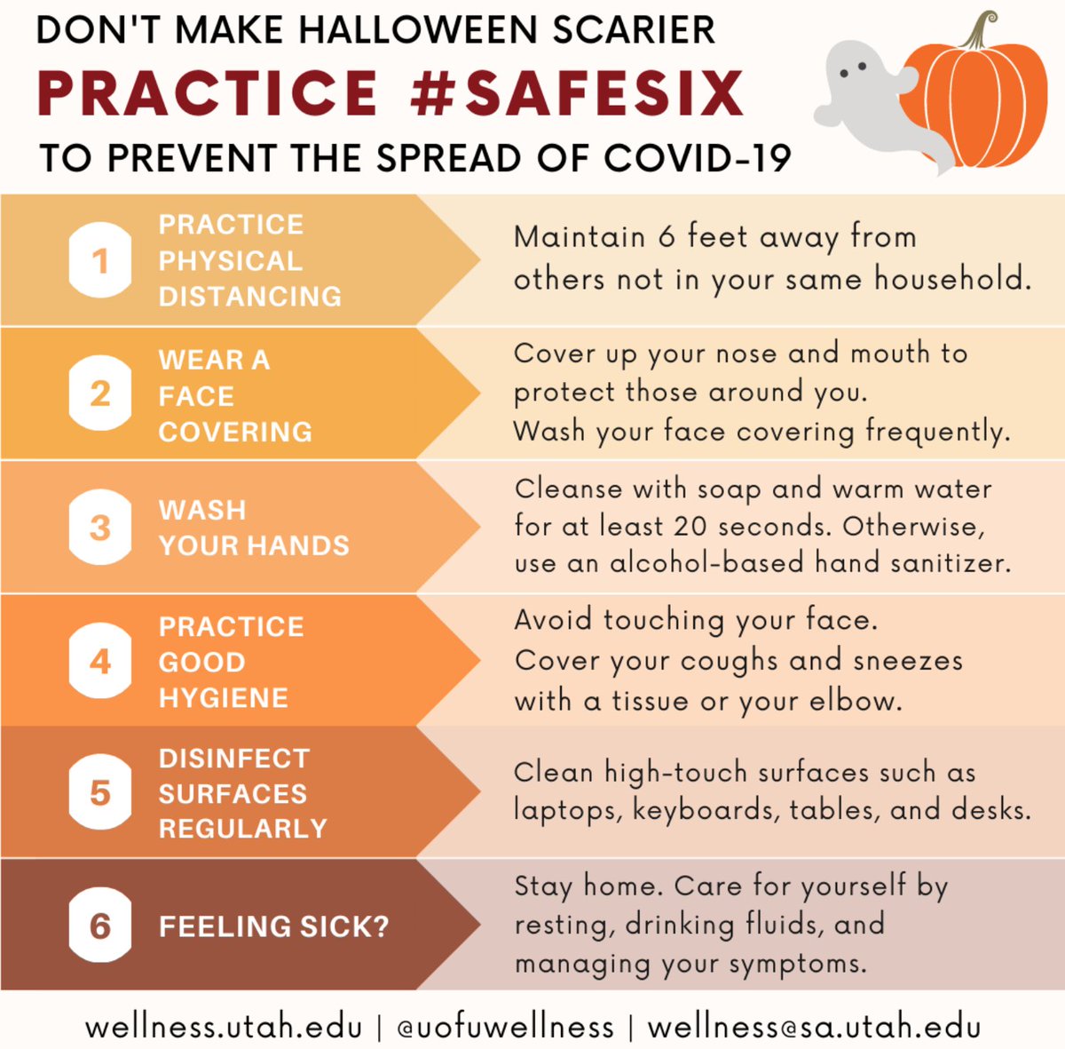 Don’t be a “jerk-o-lantern” because it’s not “witchful thinking.” Together we can “put a spell” on #COVID19 this Halloween.

@UofUWellness &amp; Student Leadership &amp; Involvement have great suggestions on how to have fun while protecting yourself &amp; others: bit.ly/31HlKqY 🎃