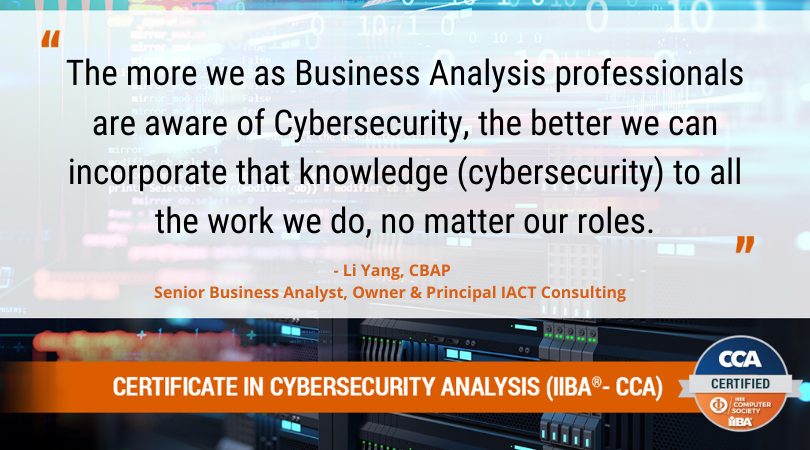 IIBA's tweet photo. Last week, we gathered a few quotes on #Cybersecurity at the largest virtual Business Analysis conference, the #BBCCon.
Here's one from Li Yang when asked " What does Cybersecurity have to do with Business Analysis?"
#CybersecurityAnalysis #BeCyberSmart #CybersecurityAnalyst https://t.co/sb8DvPJhVL