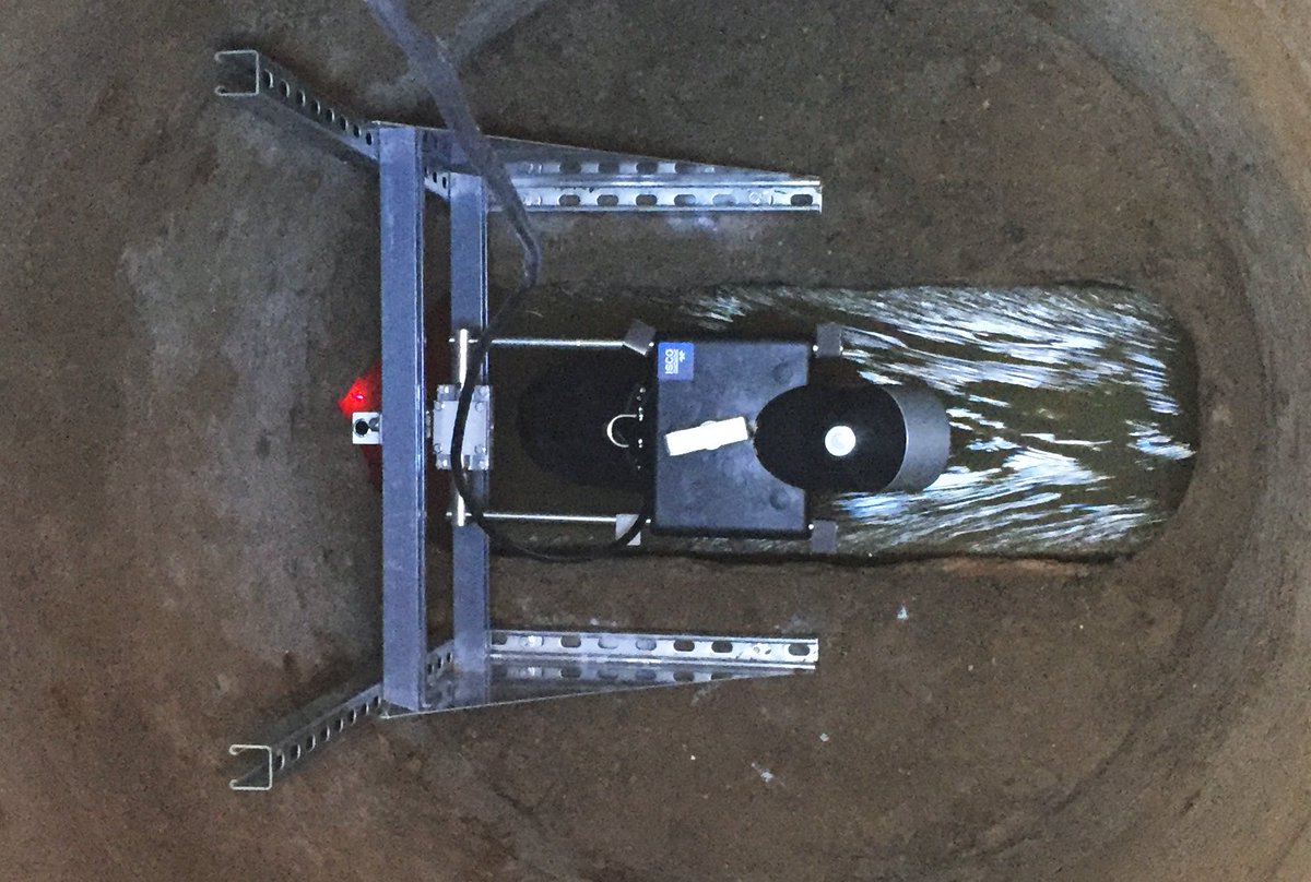 openchannelflo1's tweet image. Flashback circa 2015:  custom stainless steel sensor bracket we made for a @TeledyneIsco #LaserFlow sensor to mount in a concrete manhole