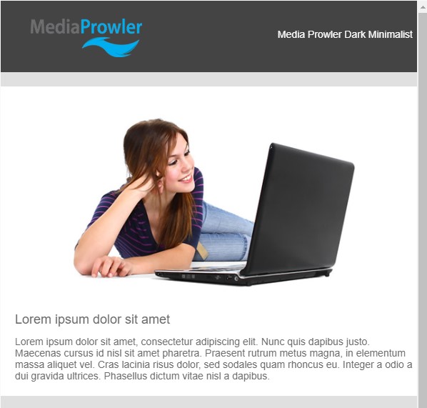 MediaProwler's tweet photo. We've got eleven different email templates for you to choose from at Media Prowler! Our Dark Minimalist template, shown here, is a favorite. Check out the rest here: https://t.co/ZhyeNFn19v https://t.co/XIgYzoF1sI