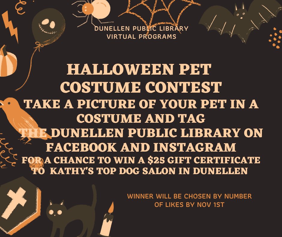 DunellenLibrary's tweet photo. Halloween pet costume contest!!!

Facebook: DunellenPublicLibrary
Instagram: DunellenLibrary100 https://t.co/vzWJoQjJmh