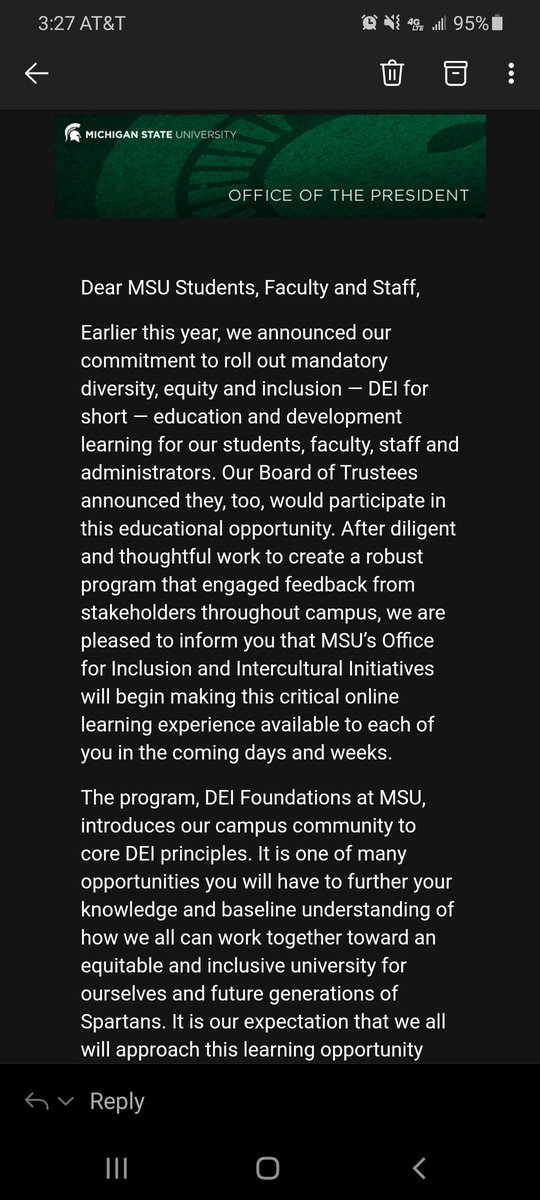 MMoustachioed's tweet photo. Mandatory brainwashing, I mean #inclusion and #diversity training at #MSU #michiganstate. https://t.co/I0RZK8suwx