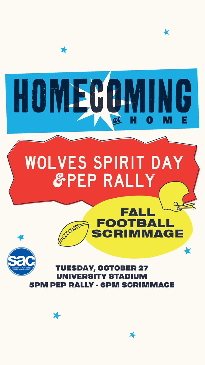 Also, come out to the Wolves Spirit Day and Pep Rally Fall Football Scrimmage. We can’t wait to see you all out there! 
#uwg #uwg21 #uwg22 #uwg23 #uwg24
