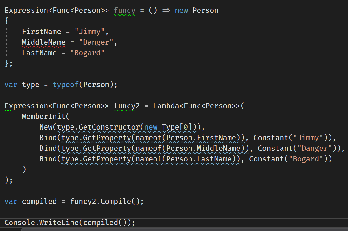 access modifiers are enforced at compile time with lambda expression trees, too. but you can still build it manually and it works