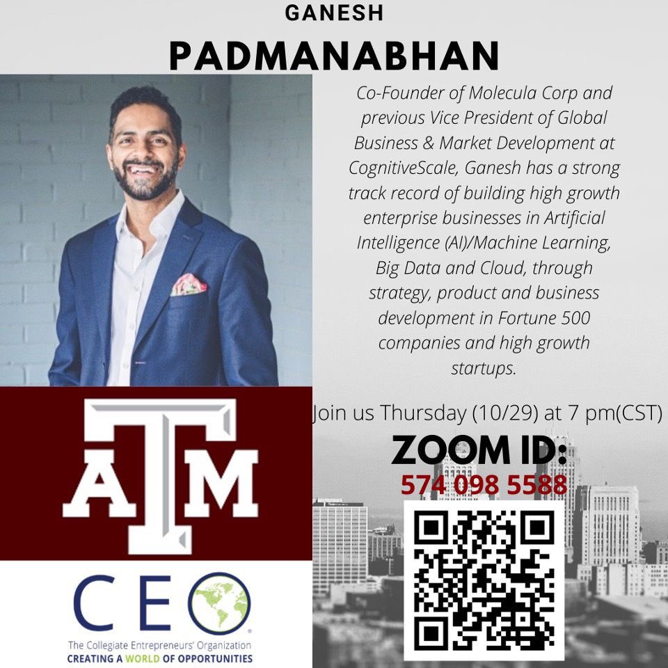 CEOKnights's tweet photo. This Thursday at 8 PM EST, we will be joining in on a meeting with Texas A&amp;M University CEO. This session will feature guest speaker Ganesh Padmanabhan.
Earn GEB points! 👏⁠
Hope to see you there!!! 😎⁠ https://t.co/gDshZ4Tp7K