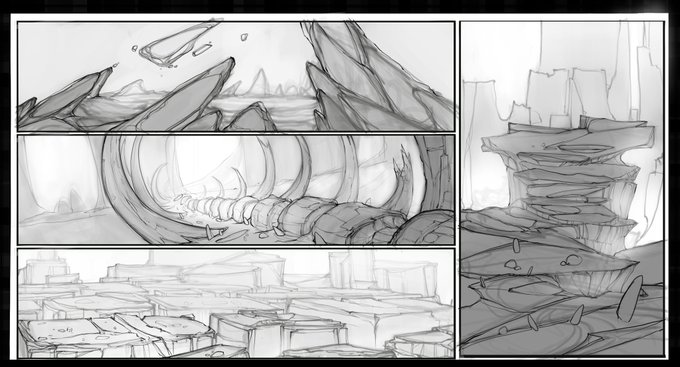 Some sketches I did for One Minute Worlds 