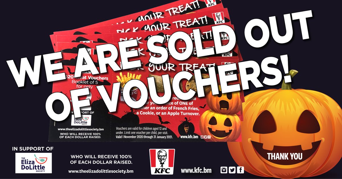 Thank you  for your support this year with the KFC Halloween vouchers, we are now sold out! #Weloveourcommunity
#KFC