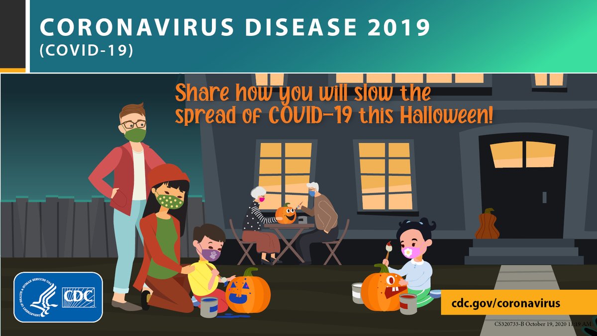 #Halloween will be different this year, but it can still be special. Get creative to celebrate in ways that help slow the spread of #COVID19. Have a scavenger hunt at home, a virtual costume contest, or carve pumpkins with people you live with. bit.ly/33WSfSr