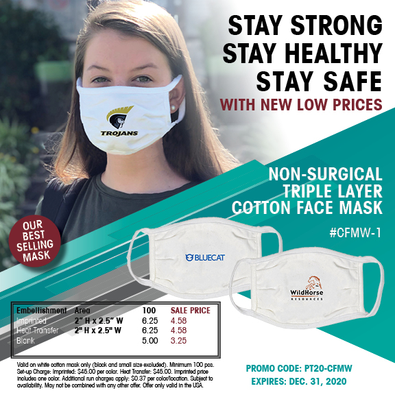 Pro_Towels's tweet image. Stay strong, stay healthy, stay safe. Grab a mask at a great price. New low prices on our white cotton face mask! 

#faceprotection #facemask #promo #branded #promotionalproducts #protowels