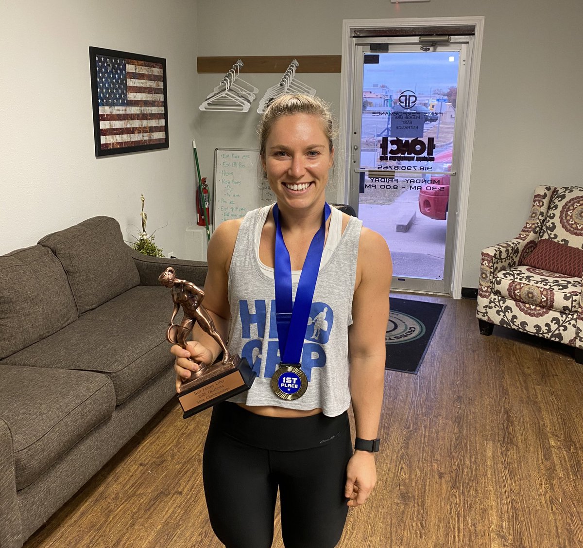 I had an epic weekend! Won best overall female lifter at the Oklahoma state weightlifting championships! Went 6/6 on my lifts and hit 78kg on snatch and 96kg on clean and jerk!
