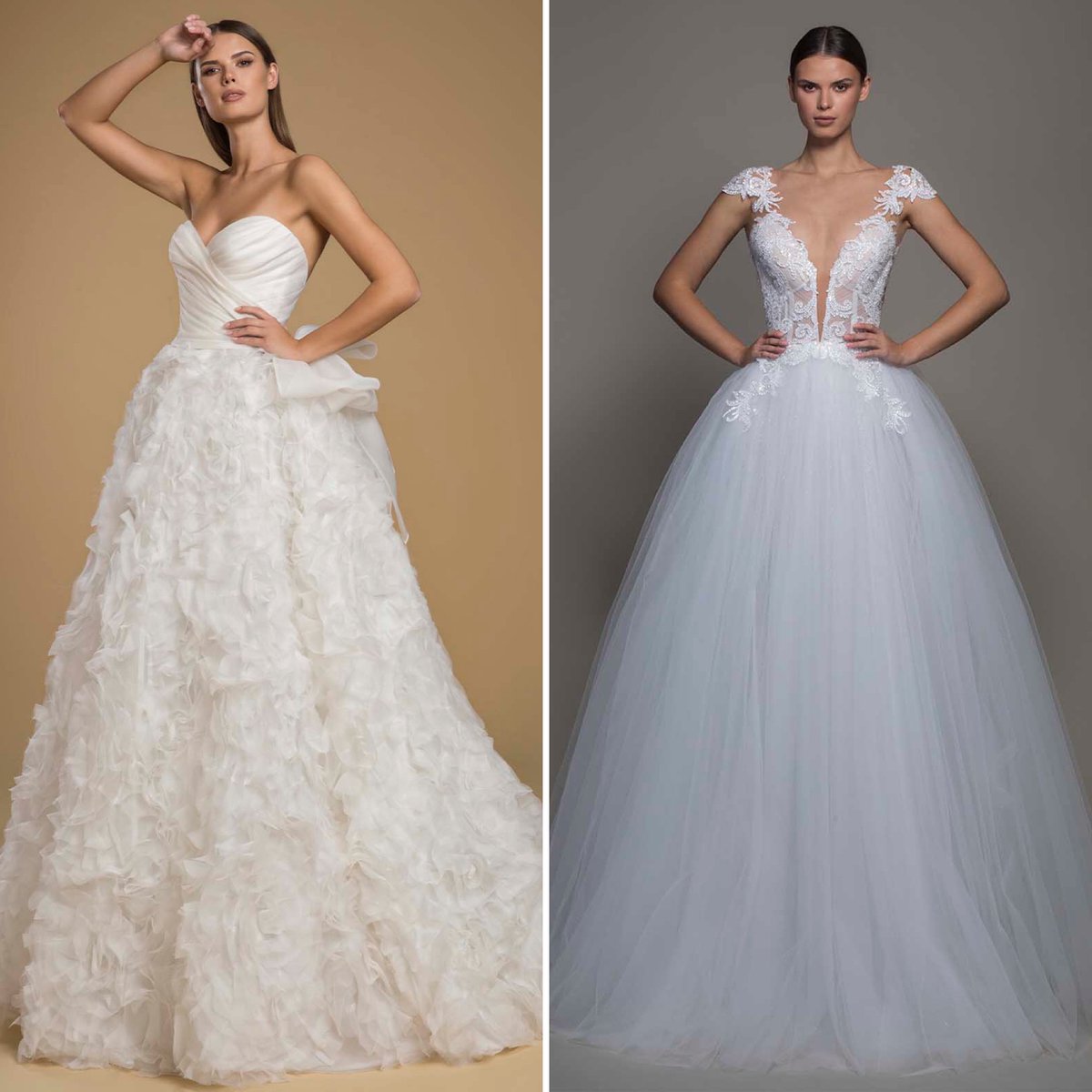 pninatornai's tweet photo. Which #PninaTornai gown would you wear down the aisle?
Left: 2021 #LOVEbyPninaTornai #Style14854
Right: #RealCollection #Style4818
Collections available @KleinfeldBridal https://t.co/lO8oTlYtWd