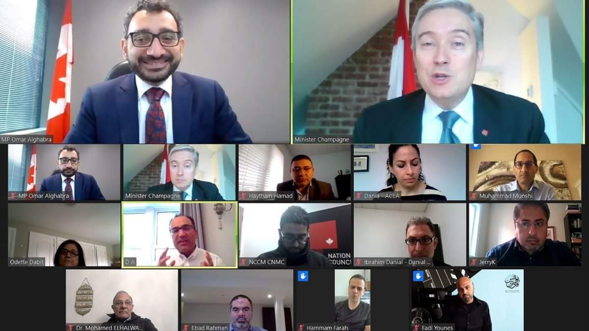 FP_Champagne's tweet photo. Aujourd’hui, @OmarAlghabra et moi avons organisé une table ronde pour discuter des enjeux touchant la région du Moyen-Orient avec entre autres, @NCCM &amp; @CanArabLaw. Merci pour cette discussion intéressante, vos commentaires sont très précieux sur ces questions importantes. https://t.co/TK7DjSEm9J