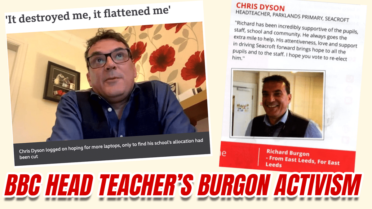 GuidoFawkes's tweet photo. BBC’s Anti-Government Head Teacher is Richard Burgon Activist https://t.co/b4noFI88wl https://t.co/trD7920jdL