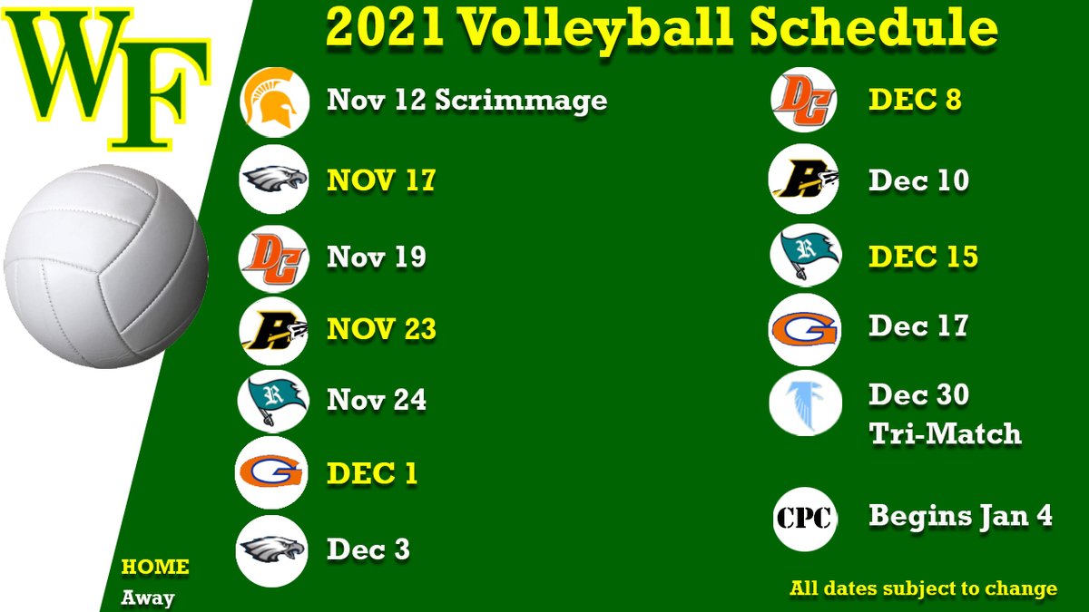 Excited to post this season's volleyball schedule! Athletics are less than a month away!