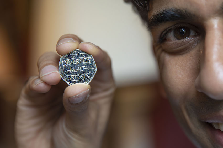 Diversity Built Britain 50p coin is designed by a Mixed-race woman, Dominique Evans,  and enters circulation today.

#TheColourOfLove
#FreedomArts 
#DiverseBritain

<a href="/HeritageFundUK/">The National Lottery Heritage Fund</a>
<a href="/HeritageFundM_E/">The National Lottery Heritage Fund Midlands & East</a>