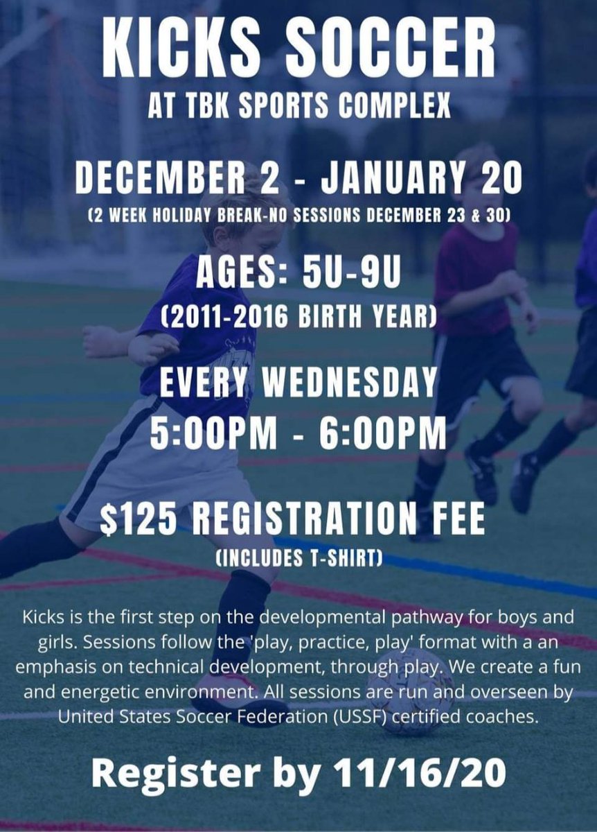 SportingIAEast's tweet photo. Keep your Wednesdays open for our Kicks Soccer Program! 
Register before November 6th and get the Early Bird Discount!
Register today!!
https://t.co/2W9gC1jUTB. https://t.co/W9M9gxYjqs