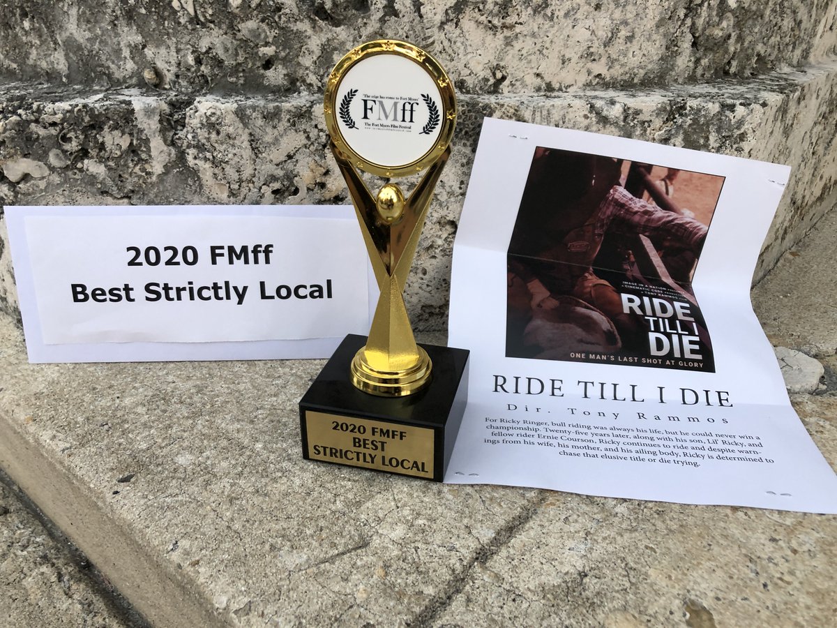 RideDieFilm's tweet photo. We are proud to announce that RIDE TILL I DIE has been awarded the Best Local Film at the Fort Myers Film Festival. Thank you Eric Raddatz! It was a fun-filled six days in Fort Myers your generosity &amp; hospitality was very much appreciated.
@ericraddatz @FortMyersFilm @SBDAC https://t.co/GV1SxZ9iyD