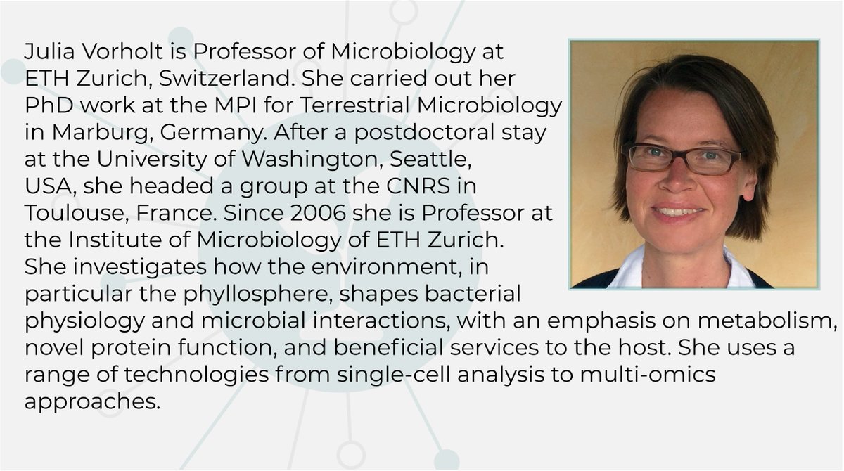 psc_2020's tweet photo. Julia Vorholt from @ETH_DBIOL will be presenting her multifaceted research approaches for the investigation of the phyllosphere microbiome. Her group is pioneering the usage of synthetic microbial communities. https://t.co/2orGiuEW36 
@PlantSciCenter #PlantInteraction #psc_2020 https://t.co/MO8lZWB9NY