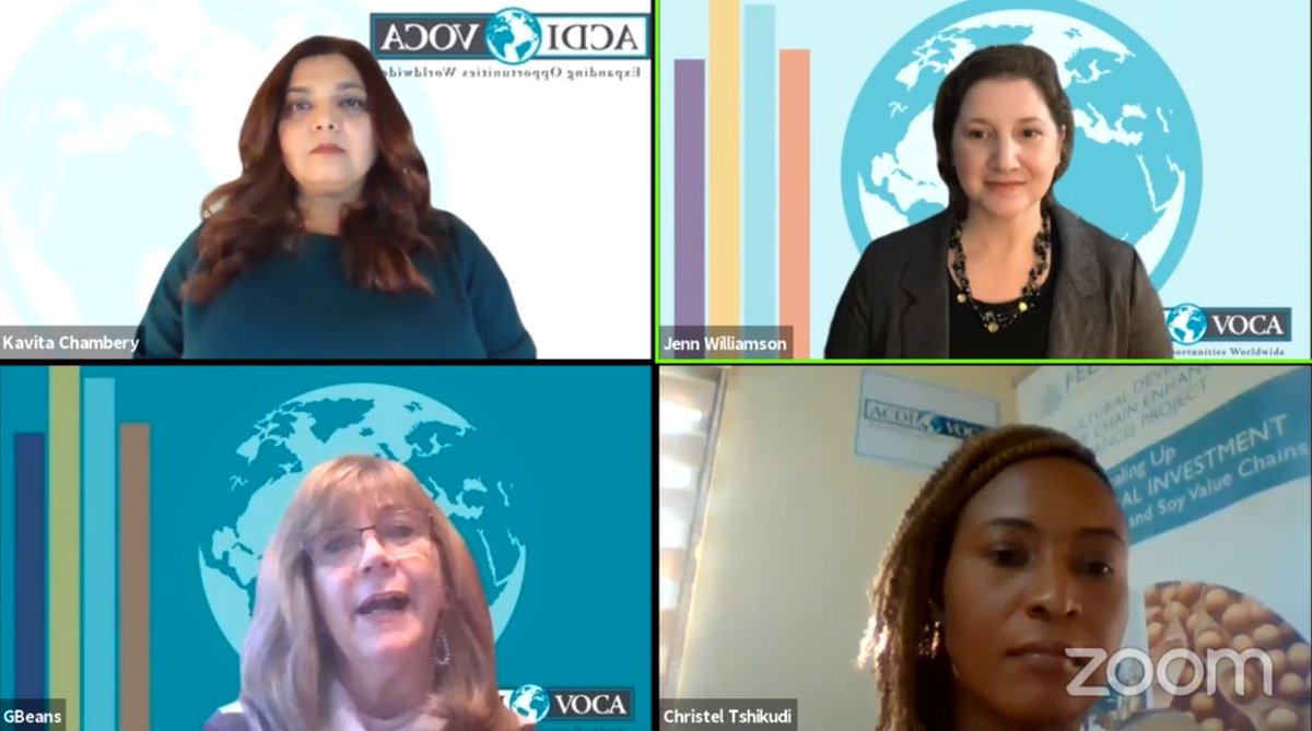 SylviaMegret's tweet photo. So proud that ACDI/VOCA is a leader in having women COPs lead our projects worldwide. Four #OurTeam leaders are presenting now at "The Journey to Chief of Party (and How to Succeed When You Arrive)" session at @WILDinnovators' virtual forum #BeWILD2020 https://t.co/1l6nRUyMx5