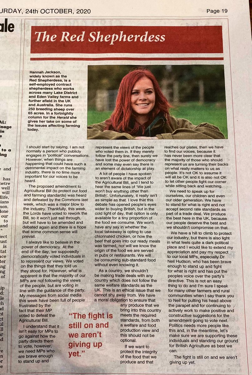 redshepherdess's tweet image. You won’t hear me talking about politics much at all. But couldn’t resist for this weeks article in the @CWHerald.

Politicians, Agricultural bill &amp;amp; fighting for our industry. 

Give it a read 🐑❤️

cwherald.com/a/stories/figh…