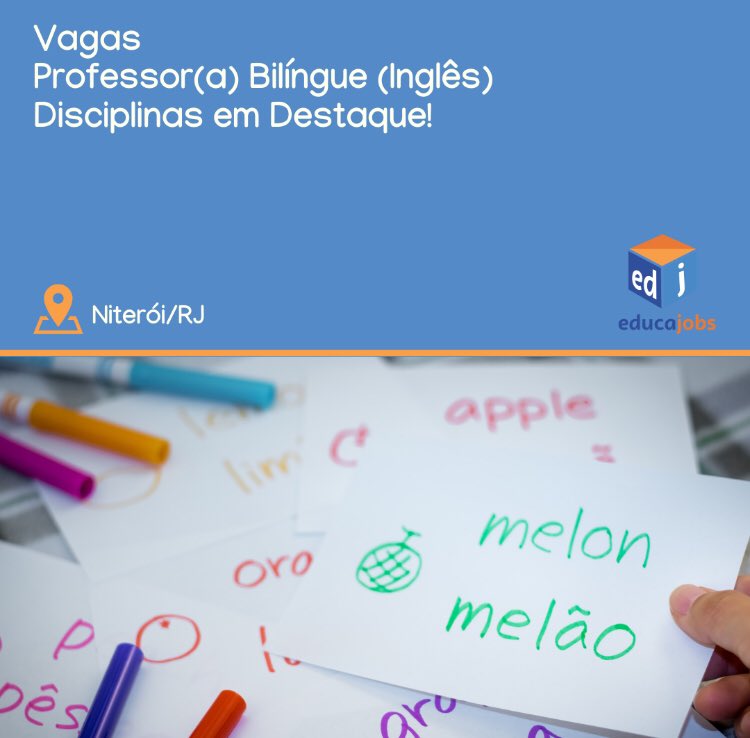 Educajobs_'s tweet photo. 🛎 #VAGAS #Niterói
👩🏫👨🏫🇬🇧🇺🇸: #ProfessorBilíngue ⤵️
Artes, Biologia, Física, Geografia, História, Química e Matemática.
🔘descritivo completo das vagas pelo site (https://t.co/h4H23ATsSF) ou por apps.
#educajobs #inglêsfluente #licenciatura https://t.co/ZrWO0c1YZ0
