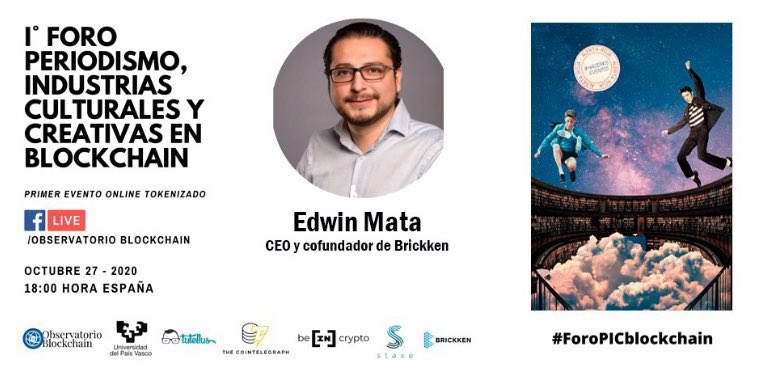 ObserBlockchain's tweet image. Emocionadas de celebrar mañana, de la mano de @StaxeProject, el primer evento online tokenizado para reiniciar las industrias culturales y creativas #ForoPICBlockchain Muchas gracias a quienes nos acompañan en esta aventura 👉🏼events.staxe.io/es/events/8