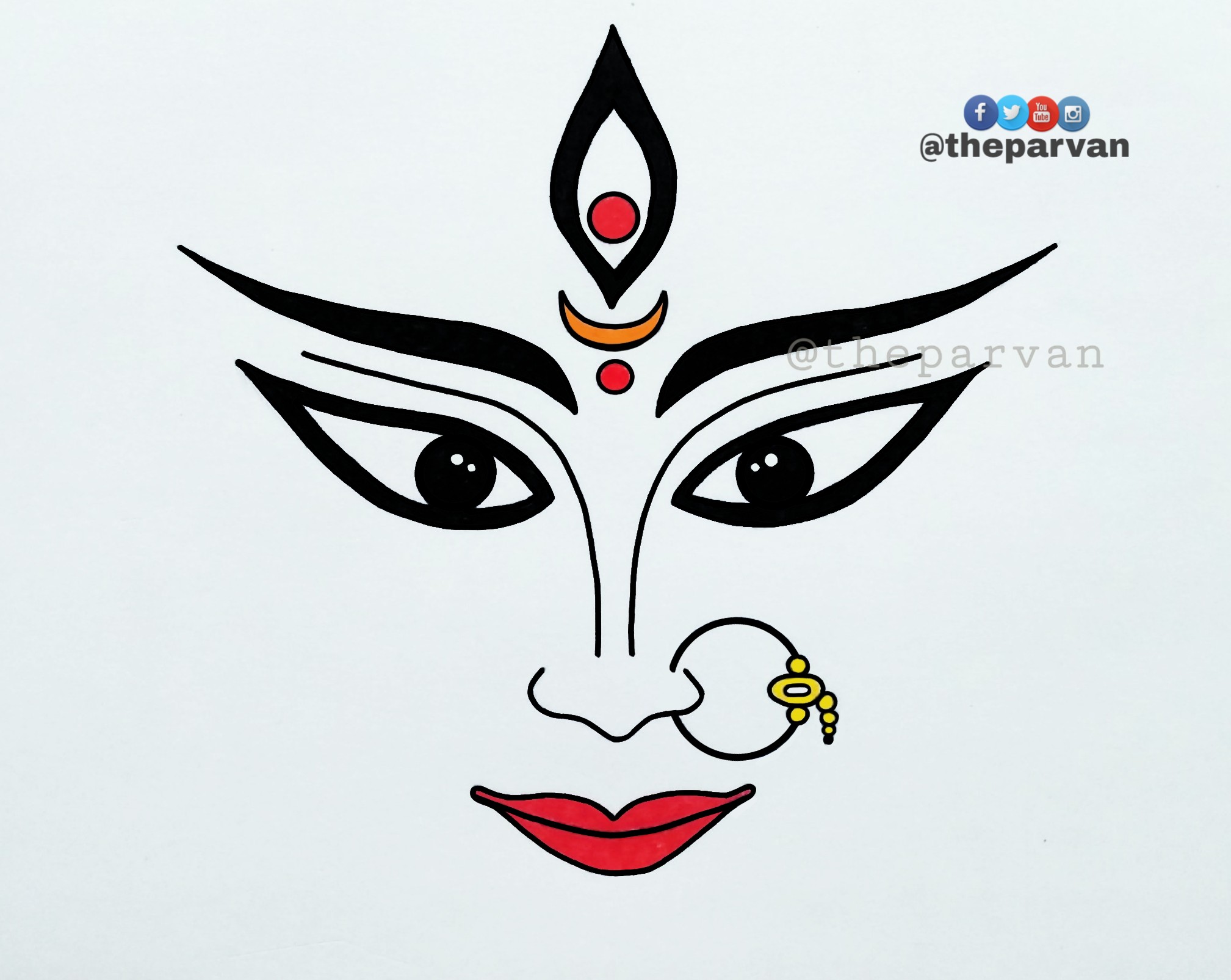 Durga Drawing Hinduism - Maa Durga Clip Art, HD Png Download - kindpng