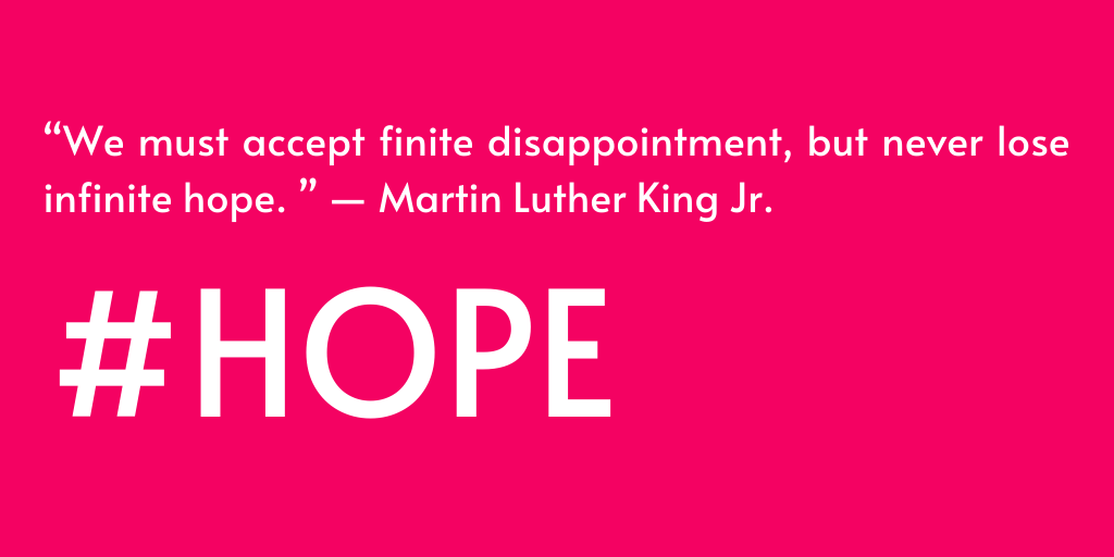 MatutineNetwork's tweet photo. “We must accept finite disappointment, but never lose infinite hope. ”  - Martin Luther King Jr.
#HOPE https://t.co/4vtjJWyHc1
