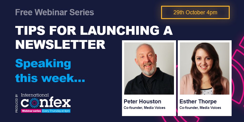 It's more important than ever to stay connected with your customers. In the next Confex webinar, we'll be discussing practical tips to put together a newsletter strategy and how this can be a driving force as part of a wider content plan shorturl.at/imKW6