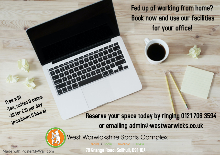 Fed up with working from home? Fancy a change of scenery? We have socially distanced tables available, so give a call to book, grab your laptop and come and join us! #solihull #workspace #office
