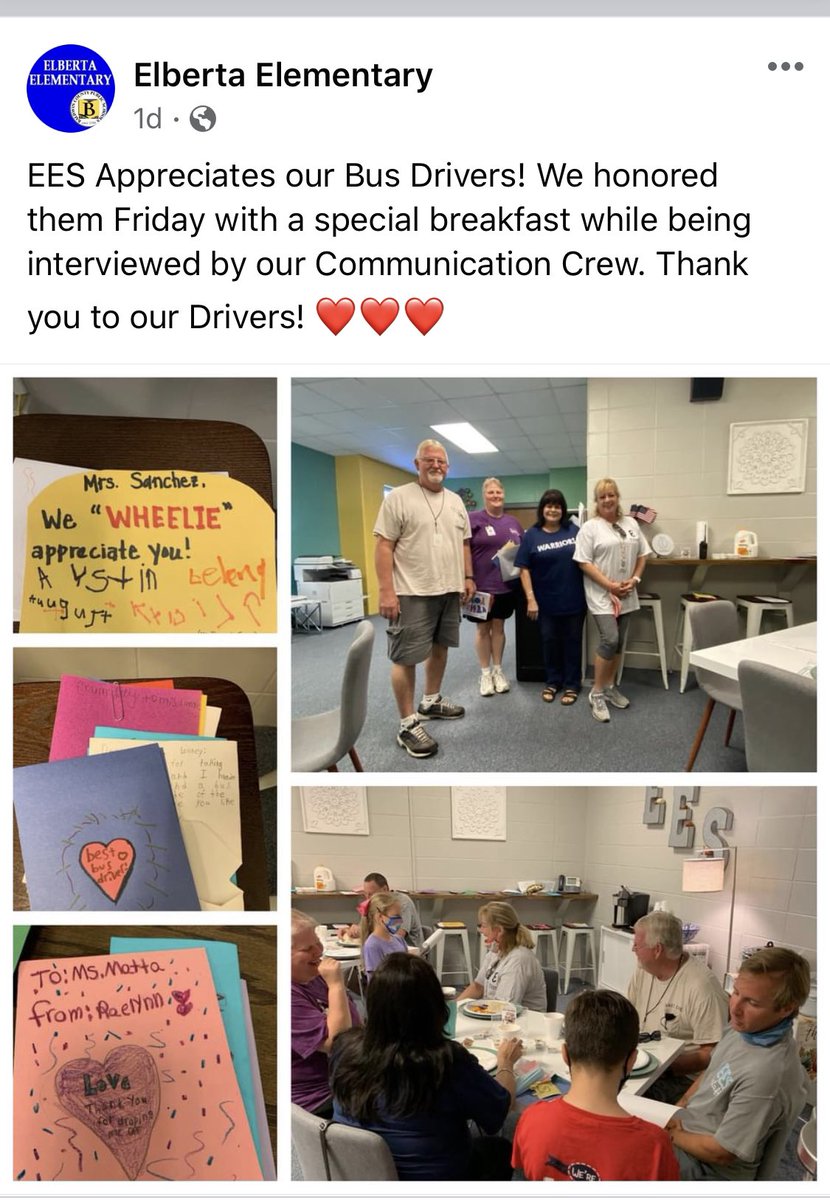 Rodgers1Wendy's tweet photo. EES loves their bus drivers!! https://t.co/YbGBJdhRCf