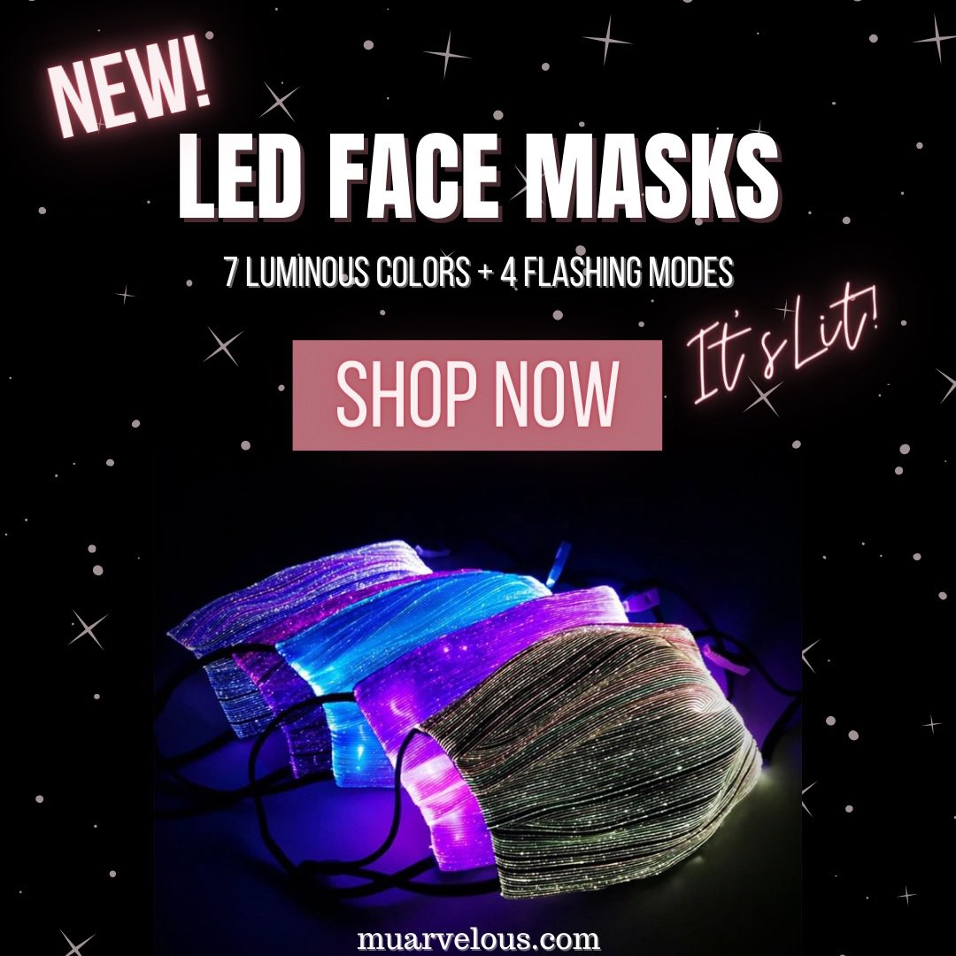 muarvelous's tweet photo. 🚨New Arrival🚨 Stay Safe and Stylish!✨ Our LED Face Masks are reusable, ♻️ waterproof 💦, and great for parties, holiday festivities, 🎉 evening workouts 🏃🏾‍♀️, and more‼️ https://t.co/0NTaFtKSiF

🔸Perfect for #Halloween 🎃❗️Order TODAY &amp; get it by 10/30 🤩

#Halloween2020 https://t.co/Ft0Ilzk9YS