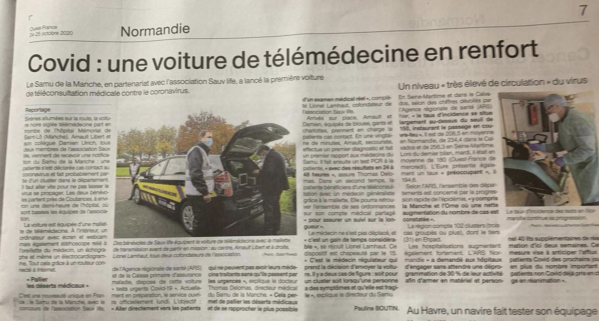 hopimedical's tweet photo. Exclusivité en France : Les premières unités mobiles d'urgence en télémédecine "SAUV Life", équipées de mallettes de téléconsultation FMC d'HOPImedical sont mises en service par le SAMU 50 aujourd'hui.

#esante #telemedecine #ehealth #DMP #telemedica https://t.co/KgfxIUjqMx