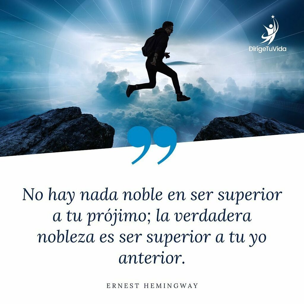 🔹No hay nada noble en ser superior a tu prójimo; la verdadera nobleza es ser superior a tu yo anterior.” —Ernest Hemingway
.
.
.
.
.
#dirigetuvida #productividad #emprender #emprendedores #habitos #altorendimiento #proyectos #tareas #rendimiento #obj… instagr.am/p/CGz8PiOJFIS/