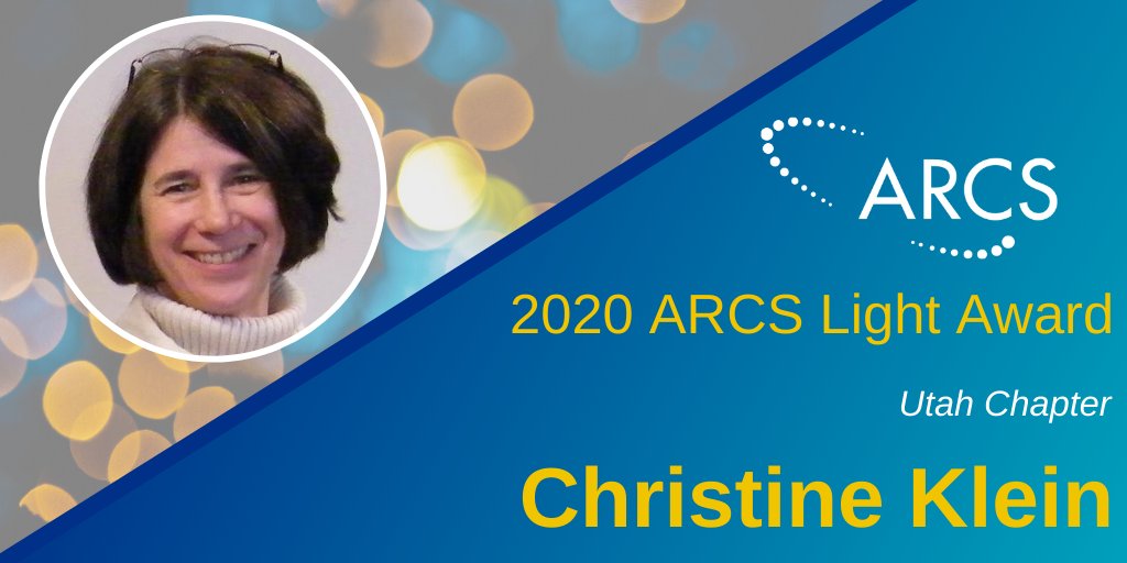 ARCSFoundation's tweet photo. Utah Chapter's #ARCSLight Award recipient Christine Klein, PhD joined ARCS in 2009. Her work as a research scientist led to collaborative research programs with two top US pharmaceutical companies and allowed her to direct a screening program with a third company. https://t.co/DQHCegrdcw