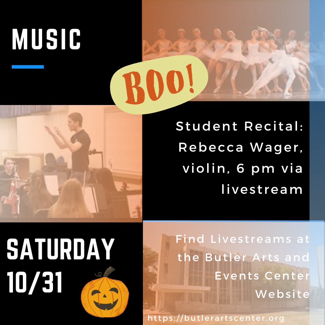 ButlerJCA's tweet image. This week in JCA stream any of our student recitals  and see the overwhelming talent of our music students. Also be have fun and be safe this halloween🎃 tweet us with your costume ideas!
