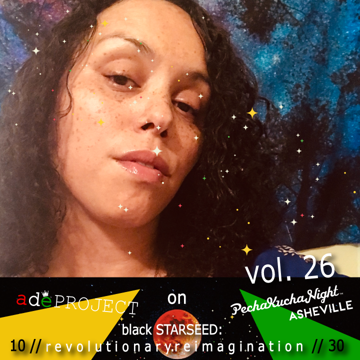PechaKuchaAVL's tweet photo. Today’s speaker spotlight is Lucia Daugherty; learn about her and grab tickets to Black STARSEED: Revolutionary Reimagination: https://t.co/MtEVdCH3Rh https://t.co/4mHMSwprjR