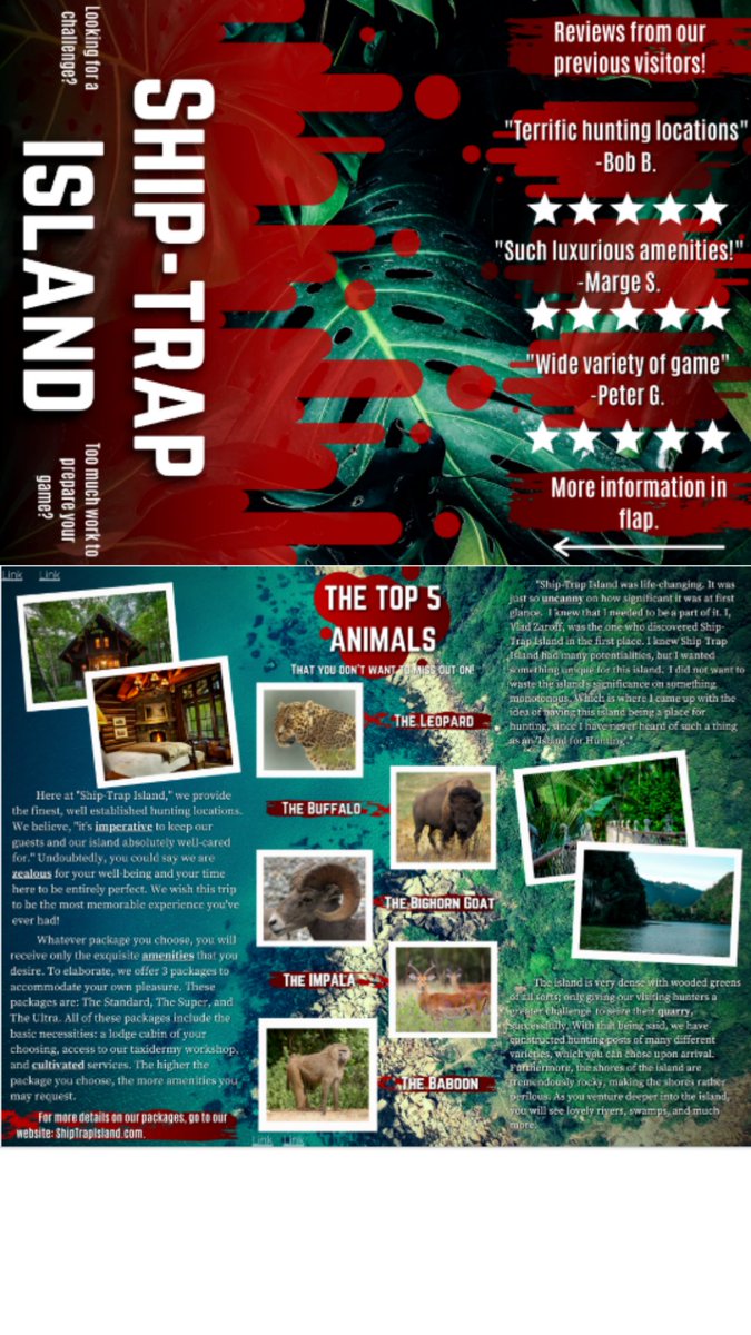 MrsJsrrhs's tweet photo. I always enjoy seeing what the 9th graders come up with each year for their Ship-Trap Island 2.0 assessment.  The assignment and some of the amazing results: #canva and #piktochart @isd47 #teamtempest https://t.co/9078PC7I6K
