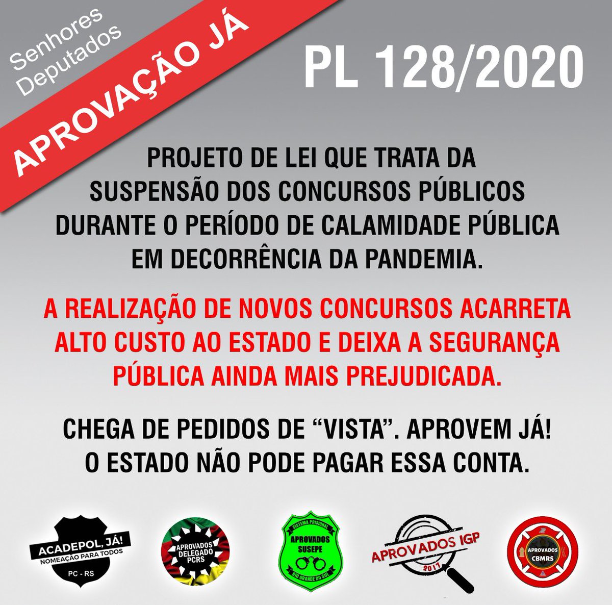 AprovadosDelRS's tweet photo. #AprovaPL128 
#AprovadosDelegadoRS

@fredericopp
@Sergio_Turra 
@FranSomensi 
@fabiobrancors 
@EdsonBrum 
@DepMainardi 
@SigaPepeVargas 
@ElizandroSabino 
@deputadoviana 
@EltonWeberDep 
@JulianaBrizola 
@tencelzucco 
@DepJeferson 
@EduardoLeite_ https://t.co/p2PJ0agJ99