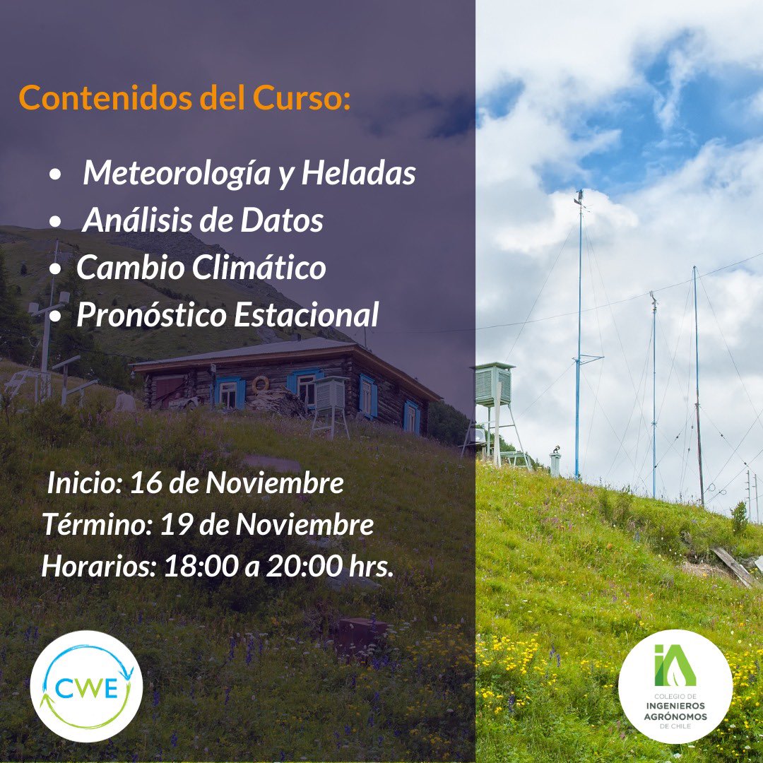 Atencion agricultores! 🌱🍎🥬.                   Más información e inscripciones en: chileweather.cl/Meteorologia-y…