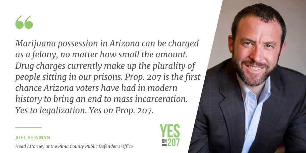 SmartandSafeAZ's tweet photo. Drug charges currently make up the plurality of people sitting in our prisons. Prop. 207 is the first chance Arizona voters have had in modern history to bring an end to mass incarceration.  #SmartandSafeAZ #YesOn207 https://t.co/8PZfOCYCpz